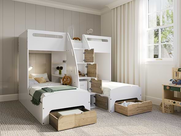 Flair Eddie Storage Triple Bunk Bed
