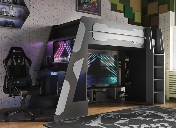 X Rocker Garrison Gaming High Sleeper With Desk
