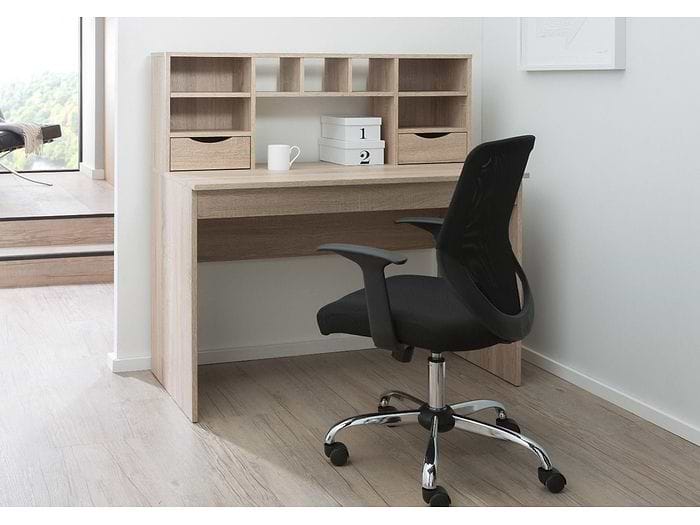 Alphason Albion Light Oak Desk with Hutch