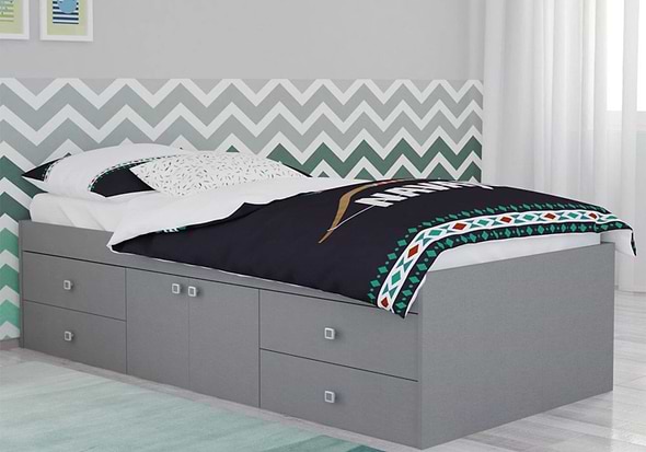 Kidsaw Arctic Multi Drawer Single Bed Grey
