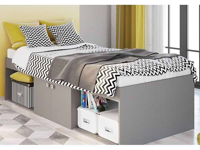 Kidsaw Arctic Low Sleeper Cabin Storage Bed Grey