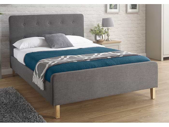 GFW Ashbourne Grey Fabric Bed Frame
