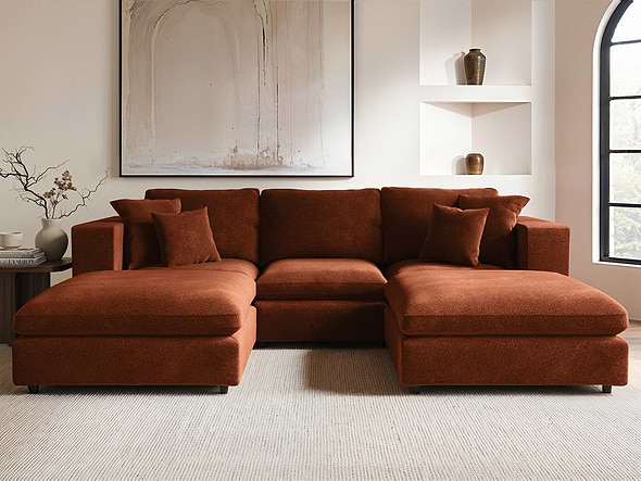 Solace+Co Asher U Shape Bundle Burnt Orange Chenille