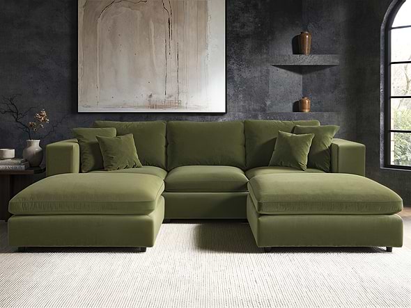 Solace+Co Asher U Shape Bundle Khaki Green Velvet