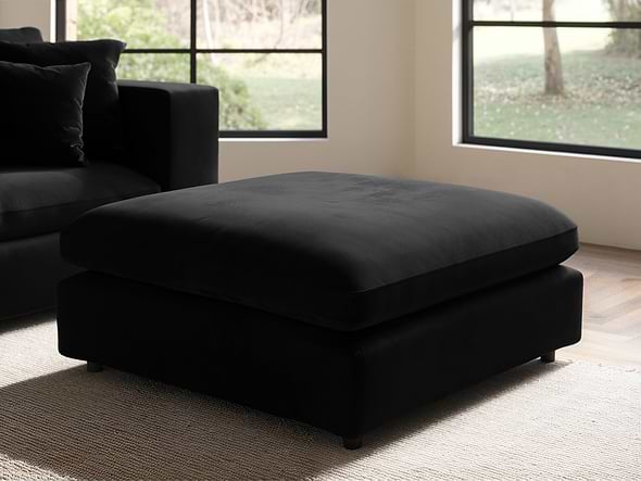 Solace+Co Asher Footstool Black Velvet