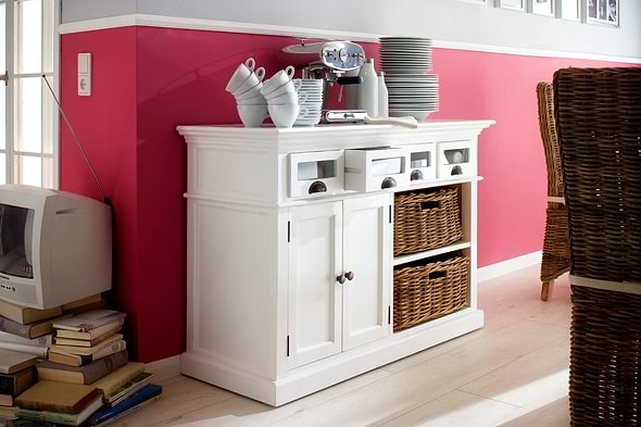 Nova Solo Halifax Kitchen Buffet With Basket Set
