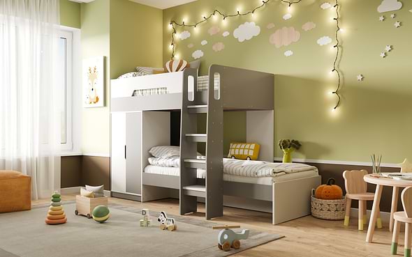 Flair Benito Bunk Bed White And Grey