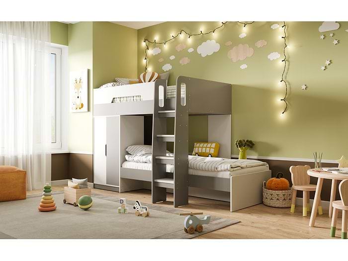 Flair Benito Bunk Bed White And Grey