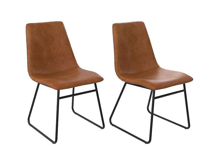 Dorel Bowden Upholstered Moulded Chair Caramel Maple (set of 2)
