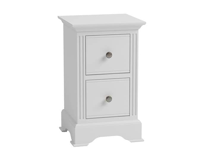 Snooze White Wooden Small Bedside Cabinet
