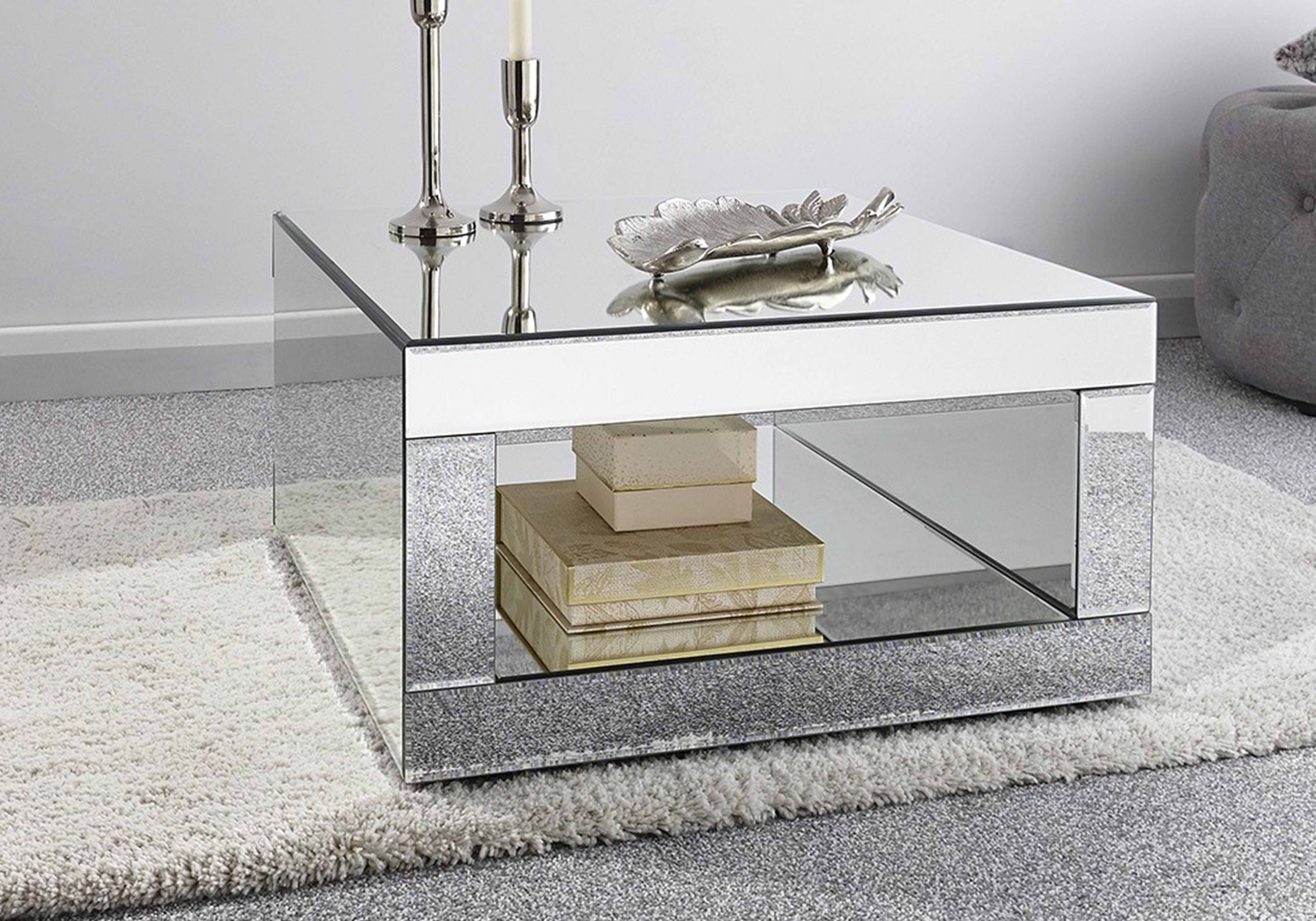 Glass cube coffee table