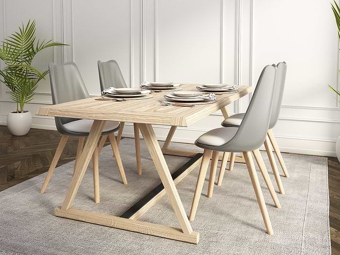 Flair Lucio Set Of 4 Dining Chairs Grey