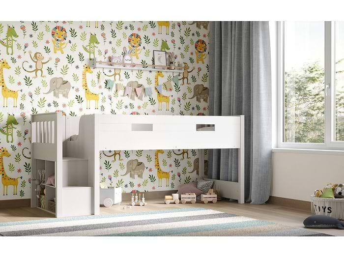 Flair White Charlie Staircase Mid Sleeper Cabin Bed