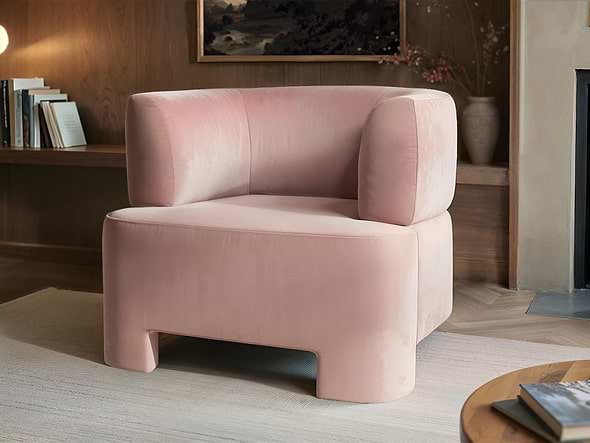 Solace+Co Cleo Pink Velvet Accent Chair