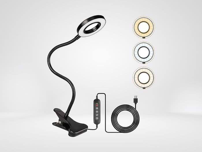 Clip On Black LED Desk Light
