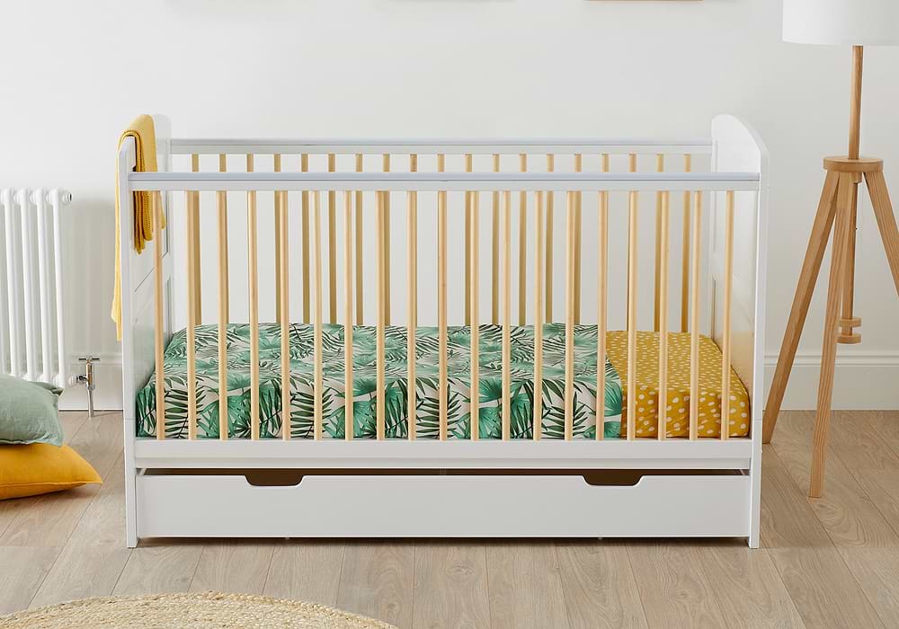 Ickle Bubba Coleby Classic Scandi Cot Bed with Under Drawer