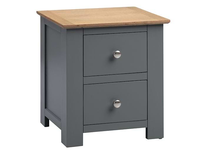 Flintshire Furniture Heritage Grey & Smoked Oak 2 Drawer Bedside Cabinet Flintshire Furniture Heritage Grey & Smoked Oak 2 Drawer Bedside Cabinet