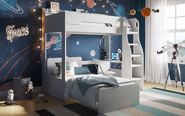 Flair Cosmic L Shaped Bunk Bed with Storage