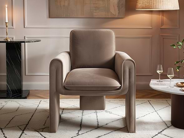 Solace+Co Dakota Chocolate Velvet Accent Chair