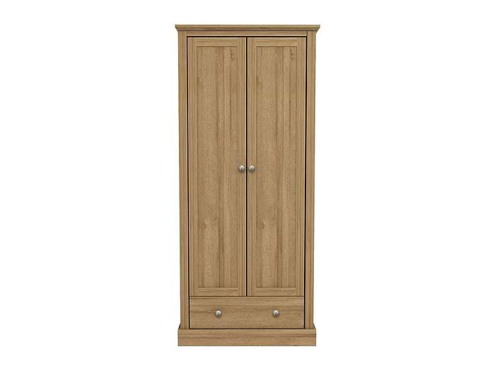 LPD Devon 2 Door 1 Drawer Oak Wardrobe