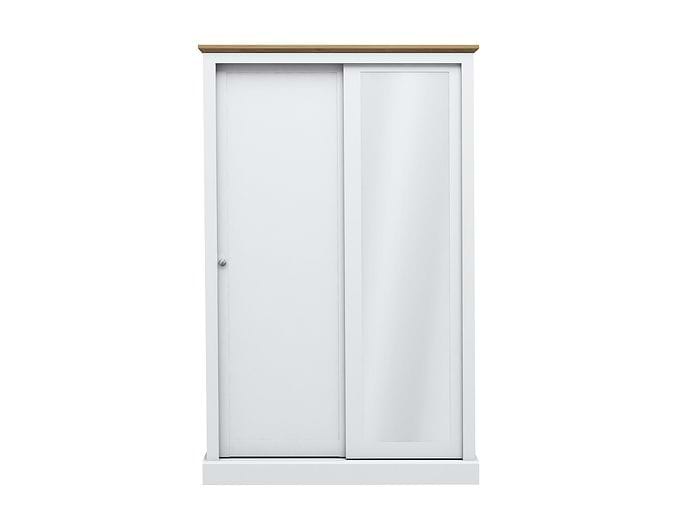 LPD Devon White & Oak 2 Door Sliding Mirrored Wardrobe

