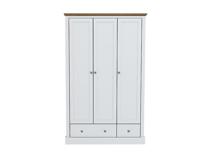 LPD Devon 3 Door 2 Drawer White & Oak Wardrobe
