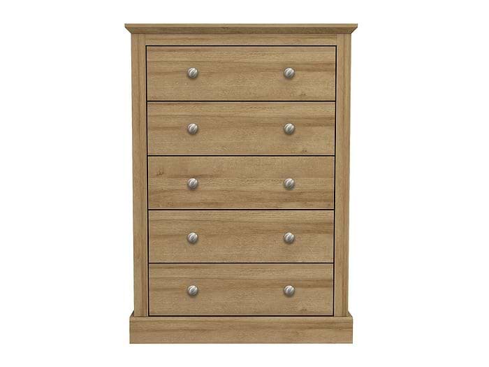 LPD Devon Oak 5 Drawer Chest
