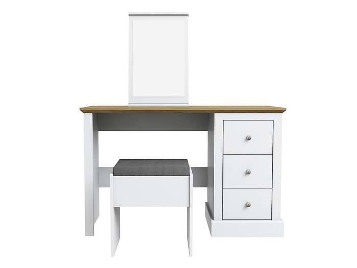 LPD Devon White & Oak Dressing Table Set