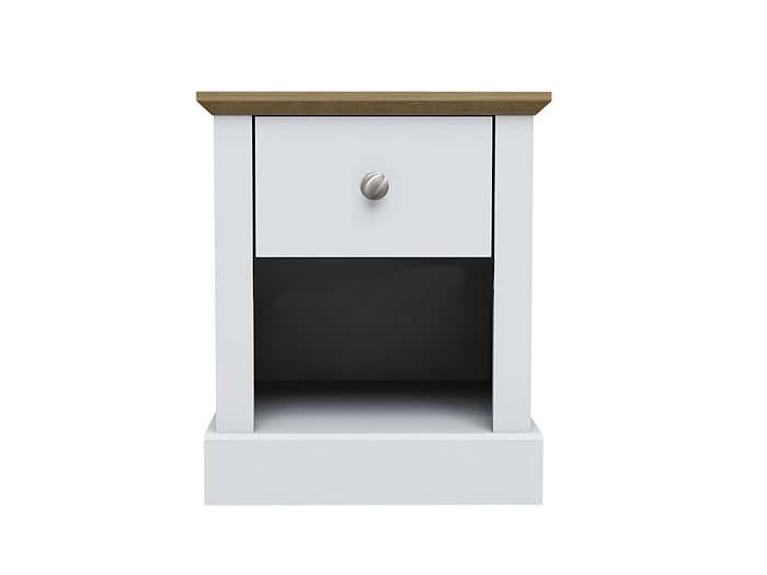 LPD Devon 1 Drawer White & Oak Lamp Table
