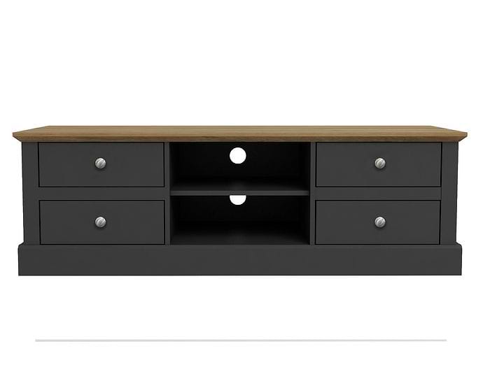 LPD Devon Charcoal & Oak 4 Drawer TV Unit