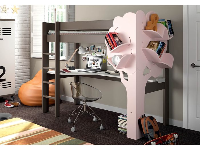 Mathy By Bols Dominique Highsleeper Bed With Desk & Bookcase
