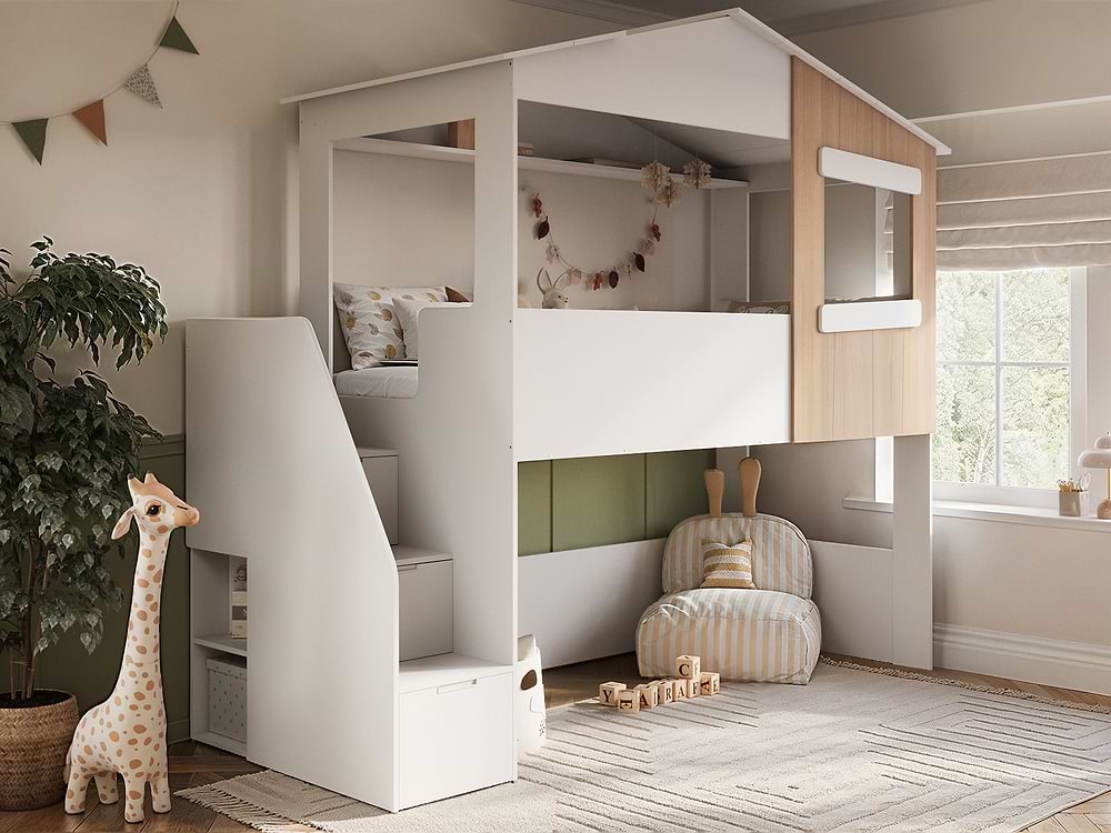 Flair Dreamland House Staircase Mid Sleeper Oak White