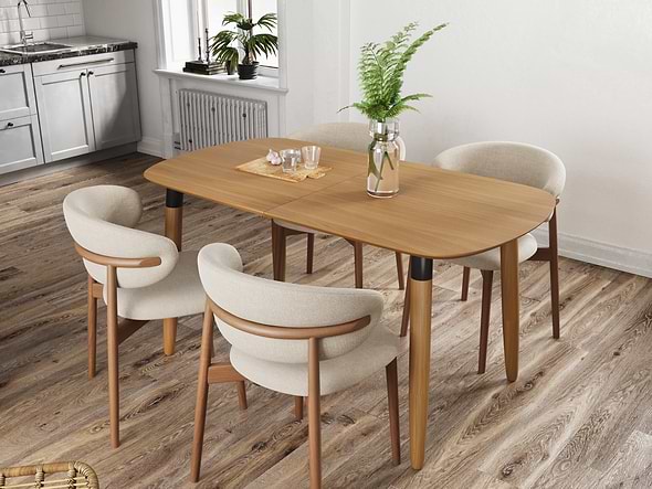 extending dining table oak
