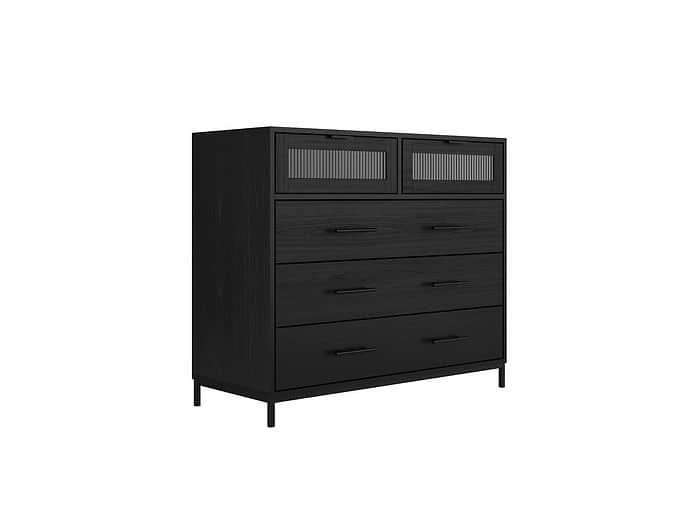 LPD Edison Matte Black & Reeded Chest