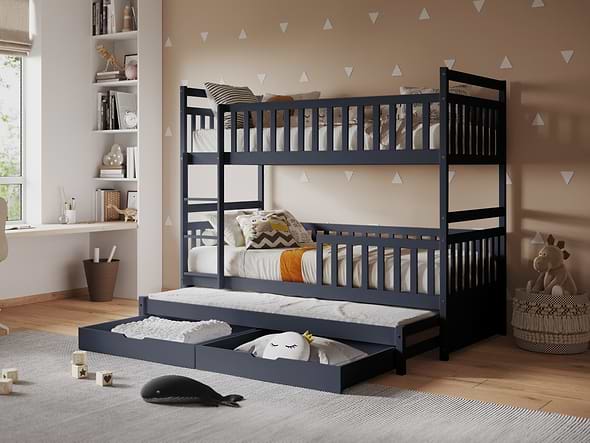 Flair Elvis Wooden Bunk Bed With Trundle And Drawers