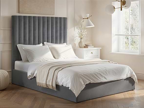 Flair Everley Fabric Ottoman Grey
