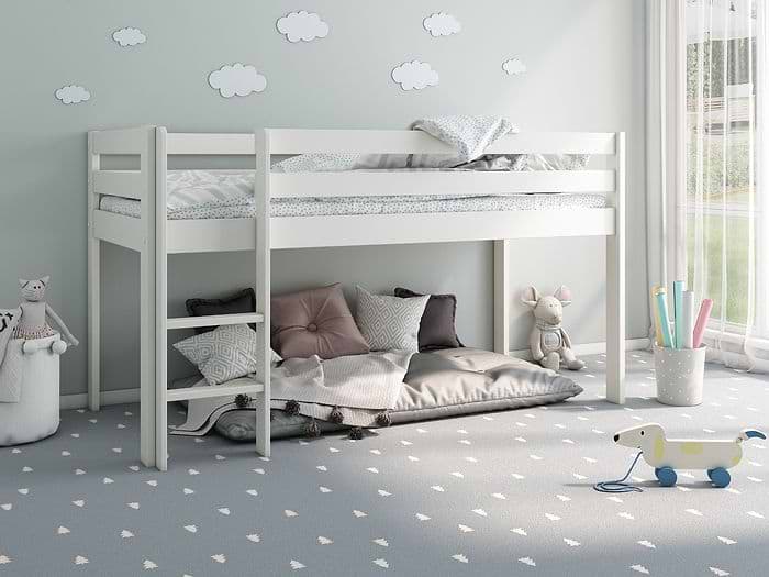 Noomi Nora Solid Wood Midsleeper Frame White (FSC-Certified)