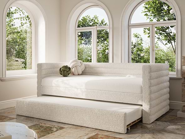 Flair Yuma Boucle Guest Bed Cream