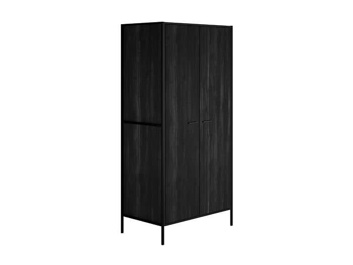 LPD Hoxton Black 2 Door Wardrobe