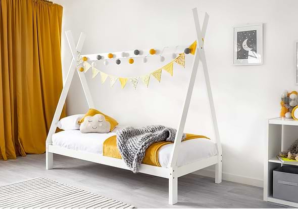 Flair Jessie Wood Tent Bed White With Optional Storage