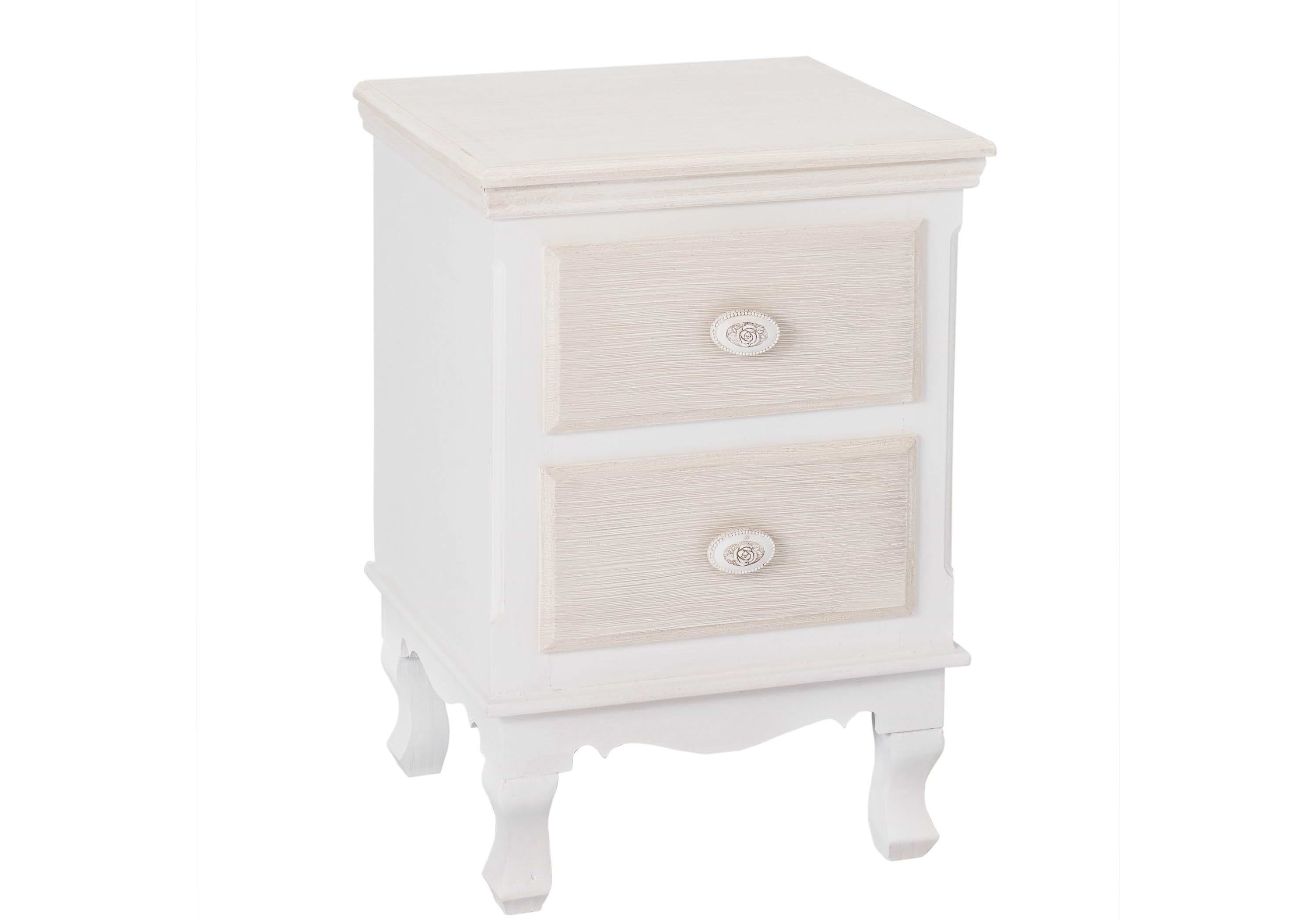 White bedside drawers
