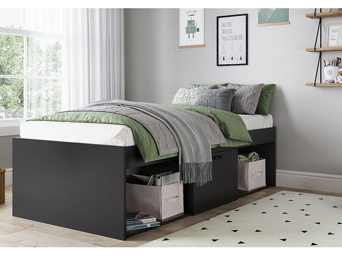 Kidsaw Low Single Storage Cabin Bed Modern design Two open shelves two door cupboard Uk single size Kidsaw Low Single Storage Cabin Bed Modern design Two open shelves two door cupboard Uk single size