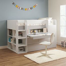 Cabin Bed Kids Bed With Storage And Desk Flair Bailey Kids Cabin Bed With  Pull Out, image size:1000x1000