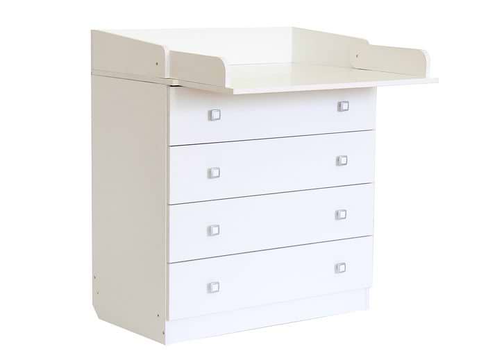 Kidsaw Kudl Kids 4 Drawer Changing Unit 1580 in White
