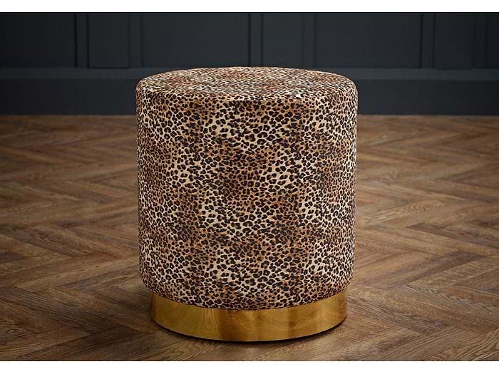 LPD Lara Leopard Print Pouffe
