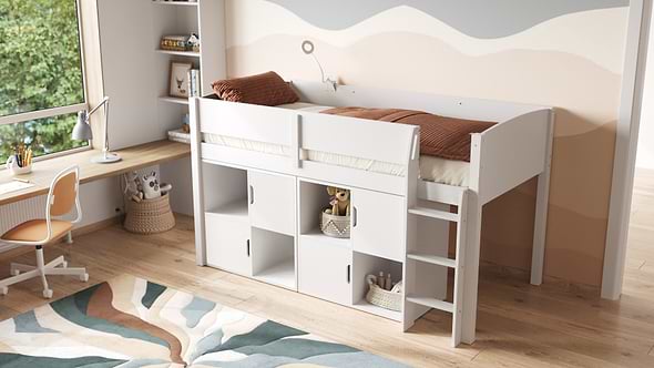 Flair Loop Midsleeper Bed Cube Unit Set With Doors