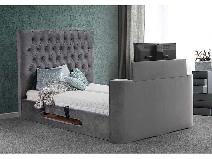 Sweet Dreams Loren Adjustable TV Bed Frame Individually controlled adjustable units Holds up to a 40" tv Choice of fabric finishes