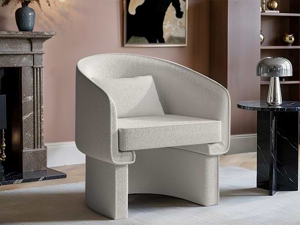 Solace+Co Lowen Cream Bouclé Accent Chair