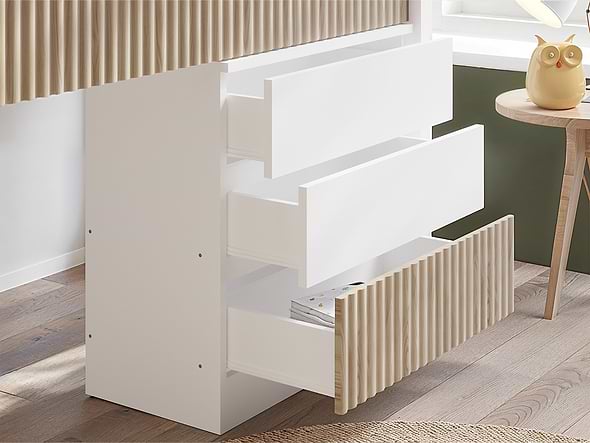 Flair Luca 3 Drawer Chest Ribbed