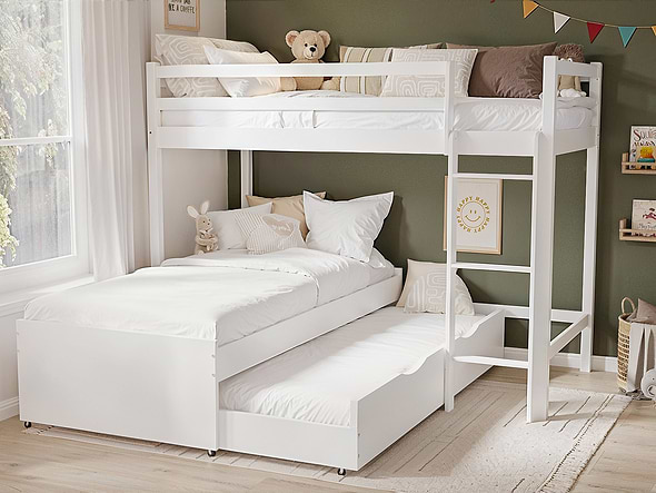 Flair Lucia L Shaped Bunk Bed White